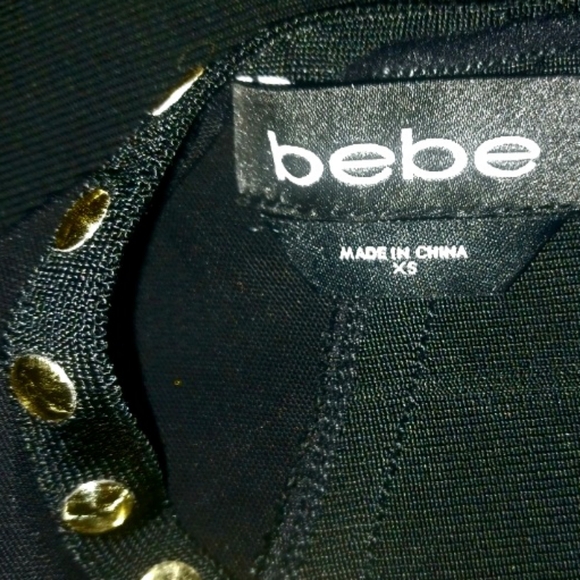 Bebe Black Gold Studded Bandage Dress - Picture 7 of 7